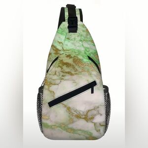 Large Green & Gold Sling Bag ✨NWOT✨